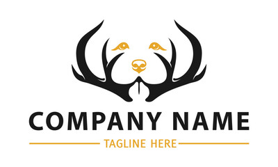 Negative Space Dog Face Branch Logo Design