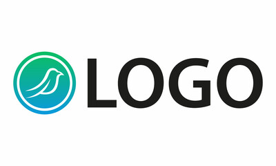 Green Color Simple Bird Logo Design