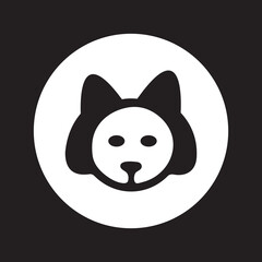 Happy animals vector logo template design 