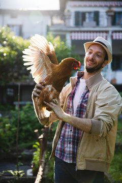 Fluttering hen