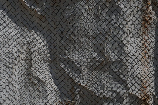 Part of a mesh fence