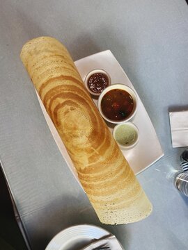 Masala dosa on restaurant table