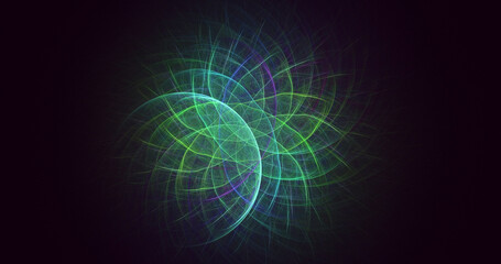 3D rendering abstract multicolor technology fractal light background