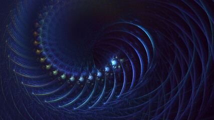 3D rendering abstract multicolor technology fractal light background