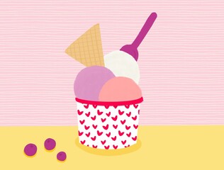 Ice cream terrine illustration