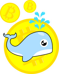 baby whale with   bitcoin 