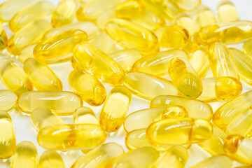Omega 3 fish oil capsules.	
