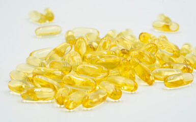 Omega 3 fish oil capsules.	
