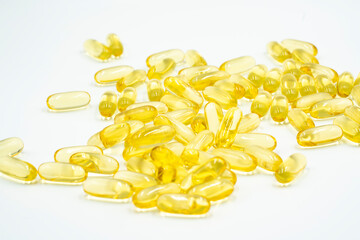 Omega 3 fish oil capsules.
