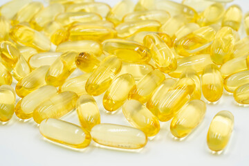 Omega 3 fish oil capsules.	
