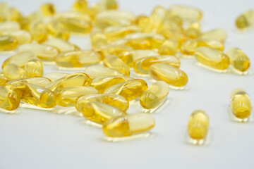 Omega 3 fish oil capsules.