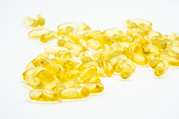 Omega 3 fish oil capsules.