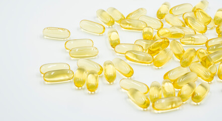 Omega 3 fish oil capsules.