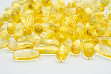 Omega 3 fish oil capsules.