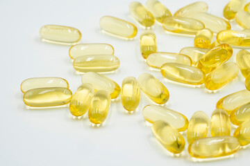 Omega 3 fish oil capsules.