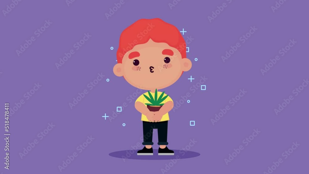 Canvas Prints redhead little boy standing character