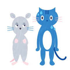 ネズミとネコ　睨むネズミ