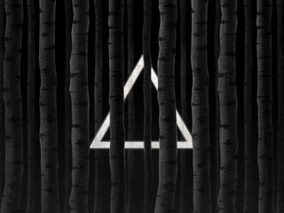 glowing triangle among the birches