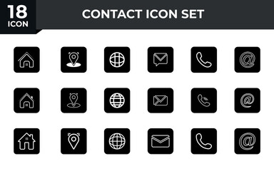 Web icon set. Business card contact information icon. Contact us icon set