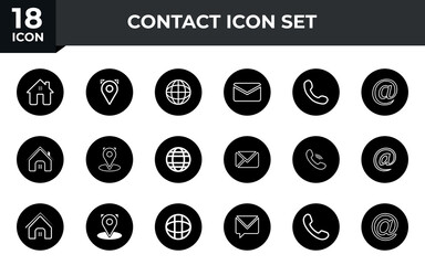 Web icon set. Business card contact information icon. Contact us icon set
