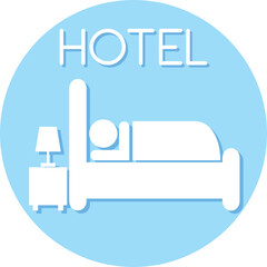 HOTEL BEDROOM  ICON VECTOR ILLUSTRATION