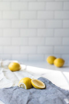 Lemons on kitchen counter