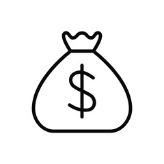 Investments money bag icon vector graphic illustration