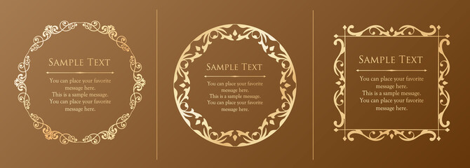 オシャレなフレーム。デザインテンプレート。ゴージャスな額のセット。