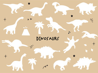 Fototapeta premium 恐竜 シルエット