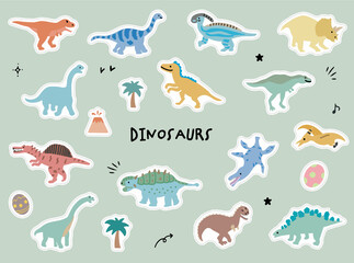 恐竜　シール風 © PON