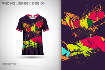 Sports jersey and t-shirt template sports jersey design vector.  Sports design for football, racing, gaming jersey. Vector.
