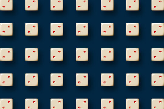 Love Dices On A Dark Navy Background