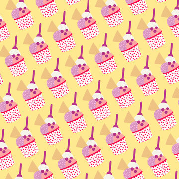 Ice cream summer pattern illustration
