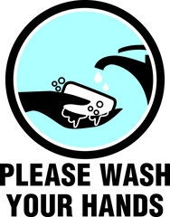 PLEASE WASH YOUR HAND VECTOR ILLUSTRATION