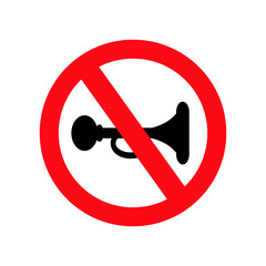 No Horn Sign - No blowing of Horn sign