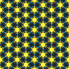 Decorative Pattern in yellow, blue and black with tile included
