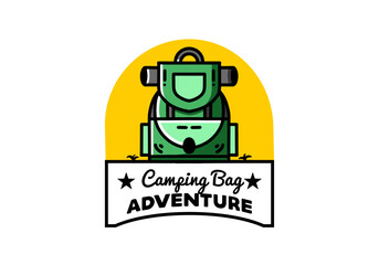 Simple camping bag illustration design