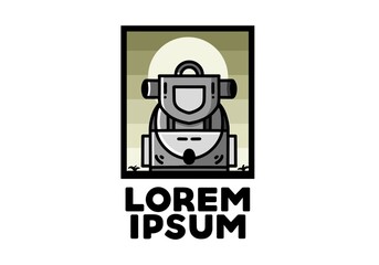 Simple camping bag illustration design