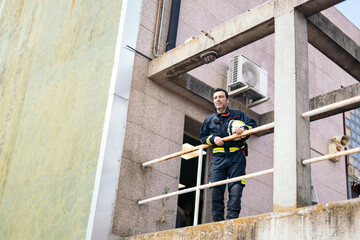 Firefighters working