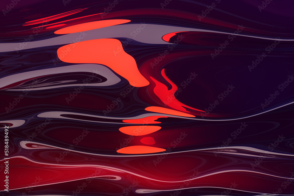Poster background of distorted reflections on a wavy surface. 3d rendering illustration.