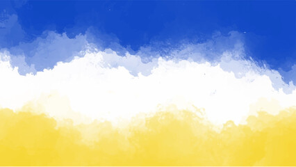 Blue and yellow watercolor background for your design, watercolor background concept, vector.