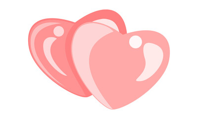 Glossy love heart in cute style