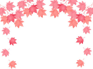 水彩で描いた紅葉のフレーム