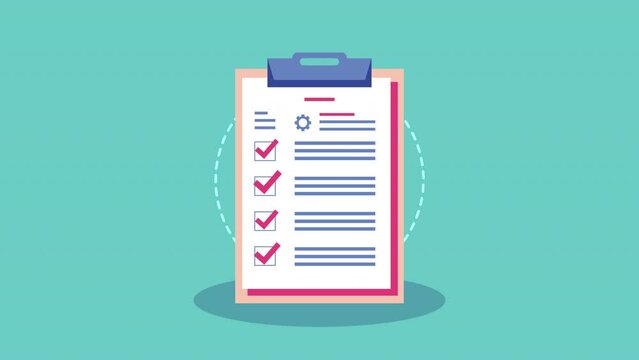 checklist clipboard document animation
