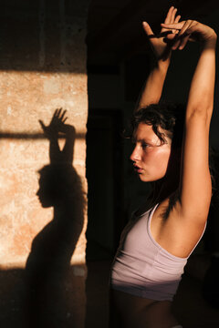 Woman's shadow