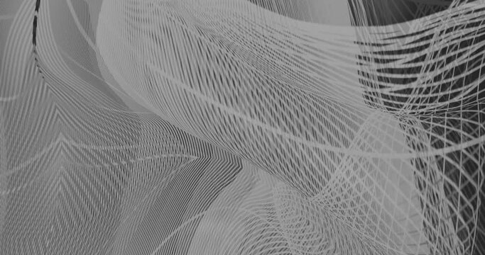 The mystical ghost grid moves frighteningly. The space of the mesh fabric in motion.