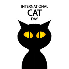 International cat day banner, vector art illustration.