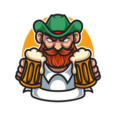 OKTOBERFEST MASCOT LOGO BADGE RIBBON