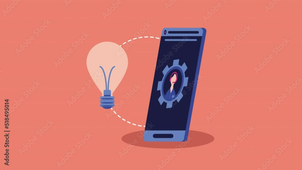 Poster smartphone device with bulb animation