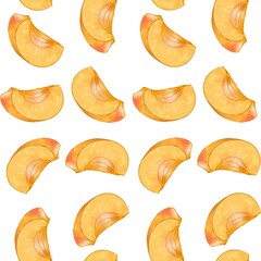 Fototapeta premium Peach seamless patterns, Peach clipart, Apricot pattern, Peach Branches, Holiday Clip Art, Instant download, Digital Paper, DIY